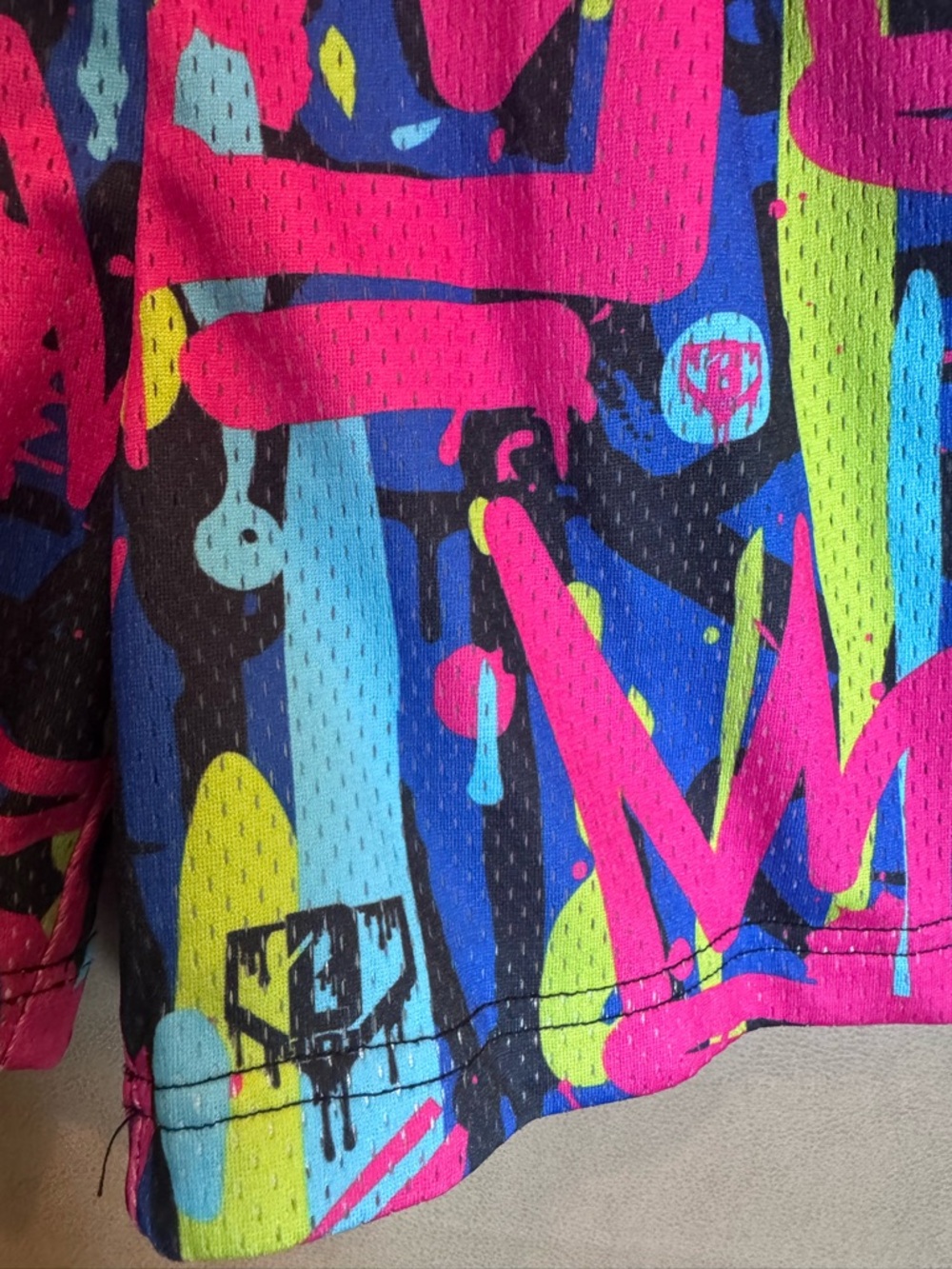 Men's Athletic Mesh Shorts in Bright Multi-Color - Picture 2 of 3